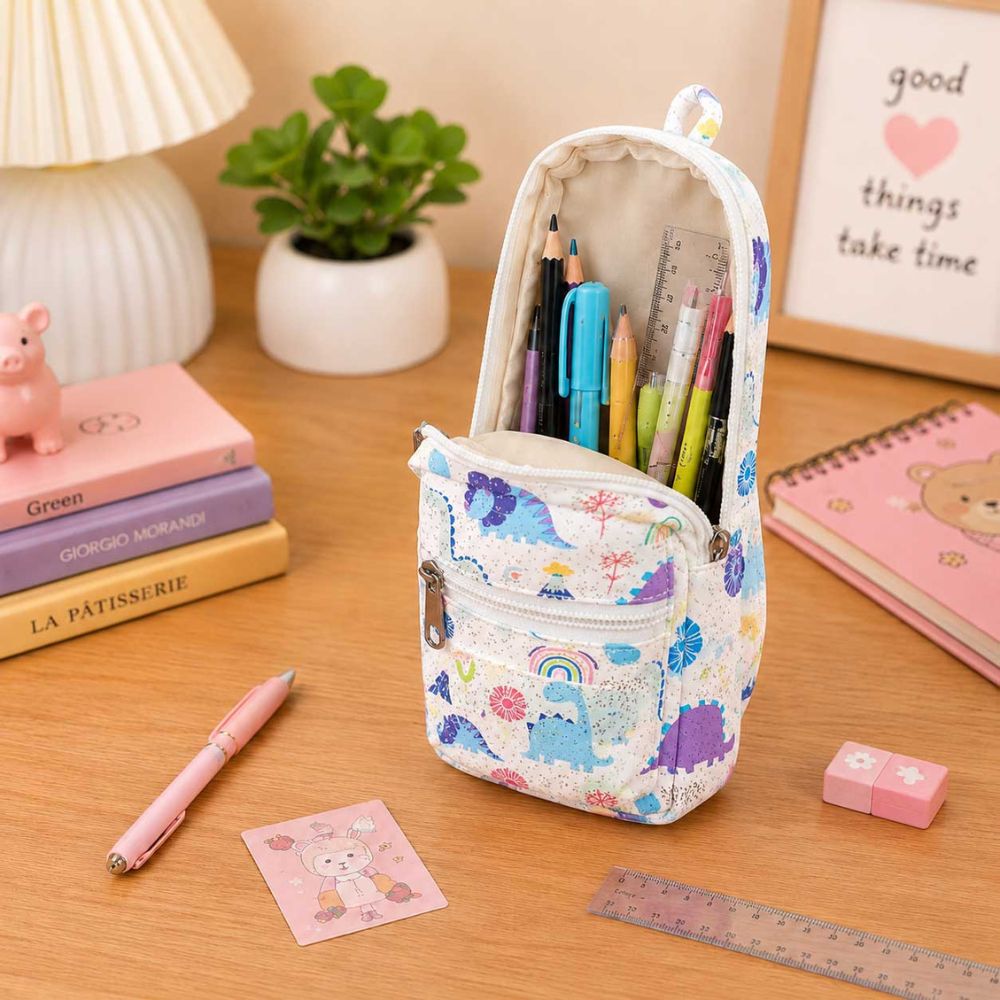 Custom Pencil Pouch with Dual Pockets & Name Personalization | Birthday Gift for Kids | PU Leather