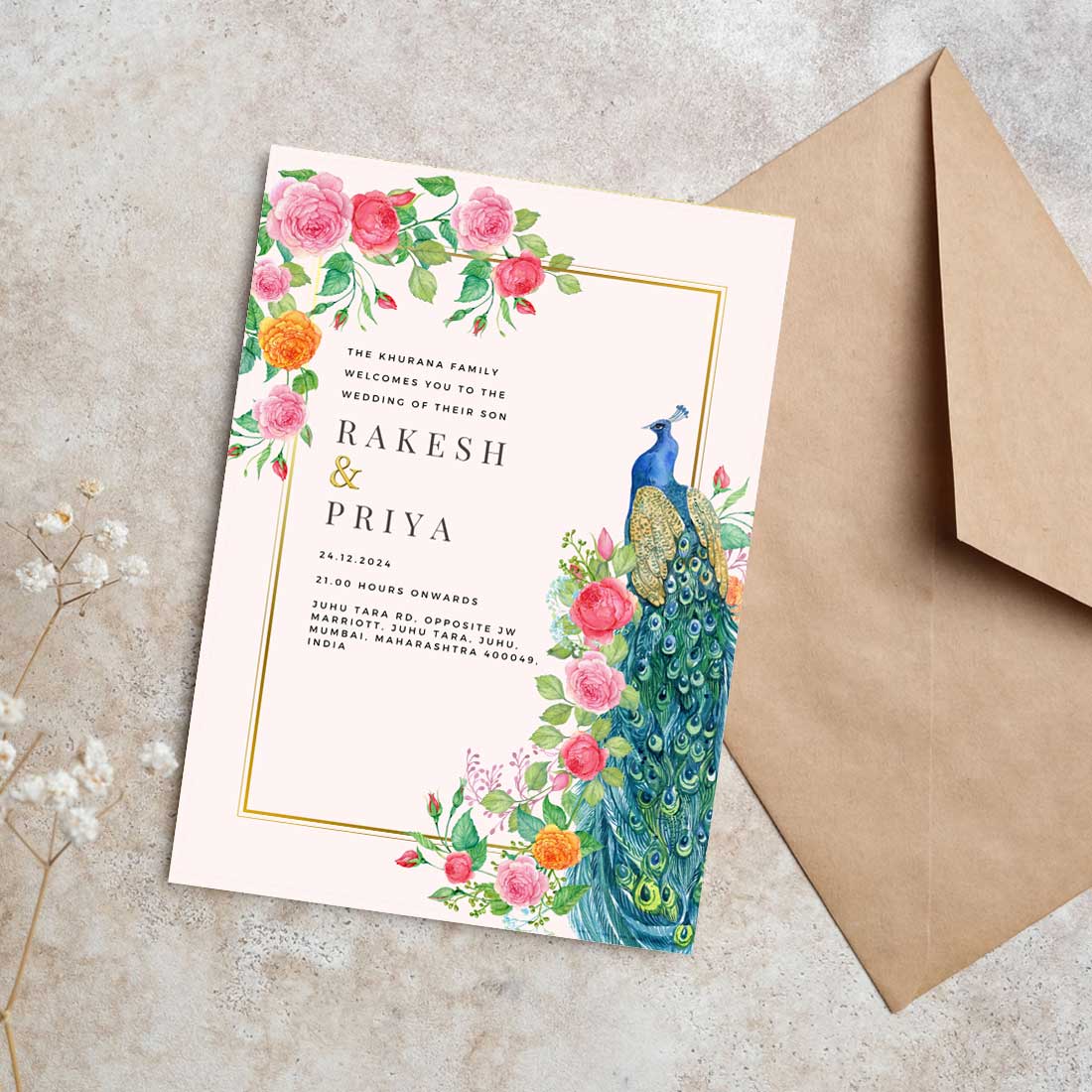 Custom Indian Wedding Cards -  Shadi Invitation