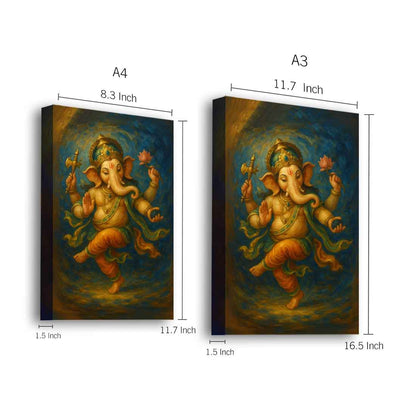 Ganpati Photo Frame for Wall with LED Light, HD Print– idea for Home Temple, Décor, or Gifting