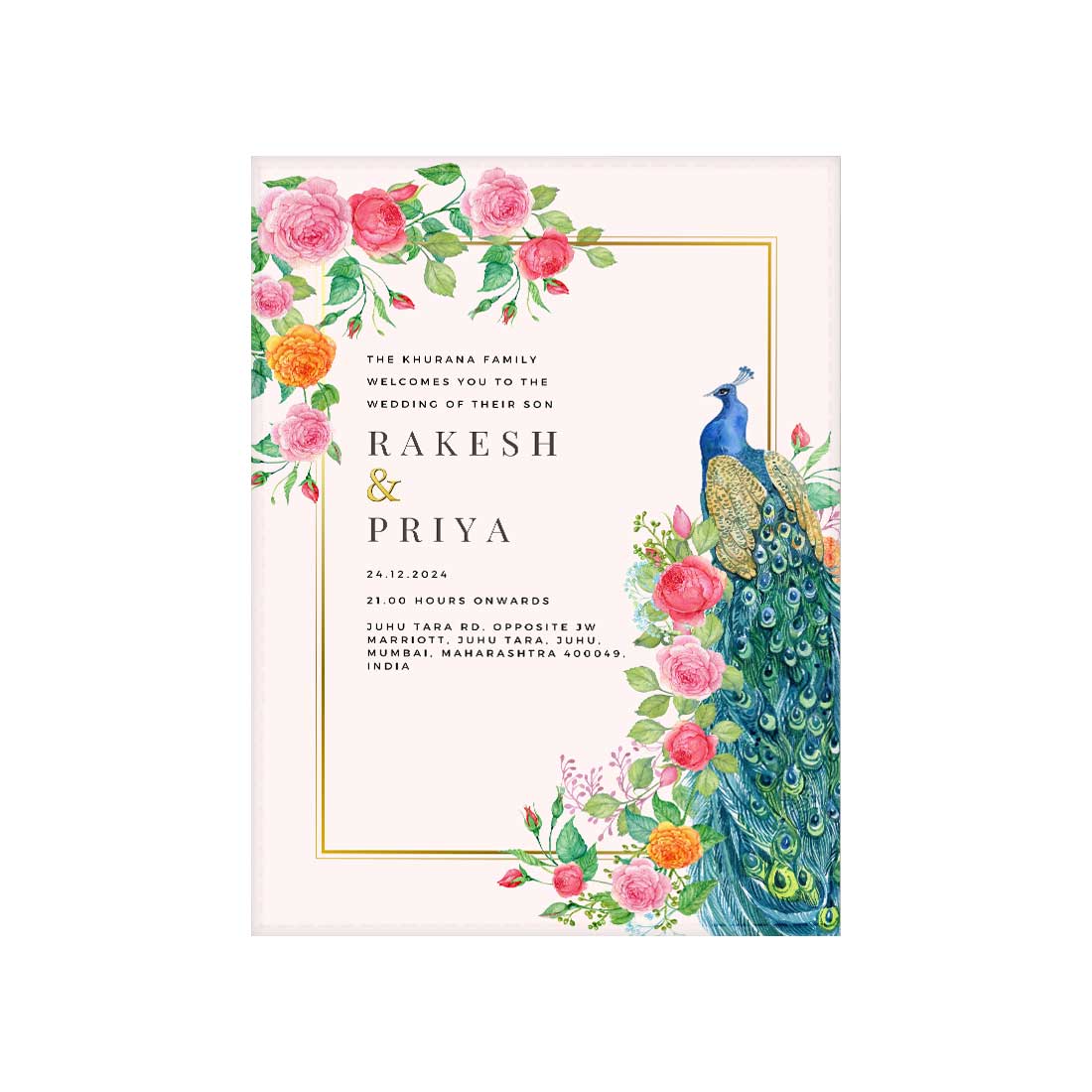 Custom Indian Wedding Cards -  Shadi Invitation