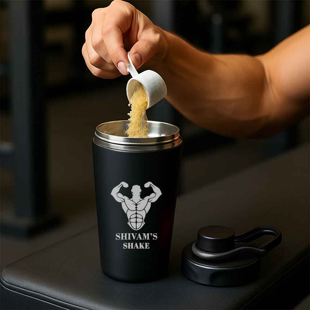 Personalized Protein Shaker for Gym Workout Custom Shake Mixer with Whisk Ball