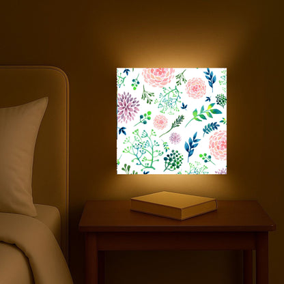 White Best Square Wall Lamp Light - Cute Flowers