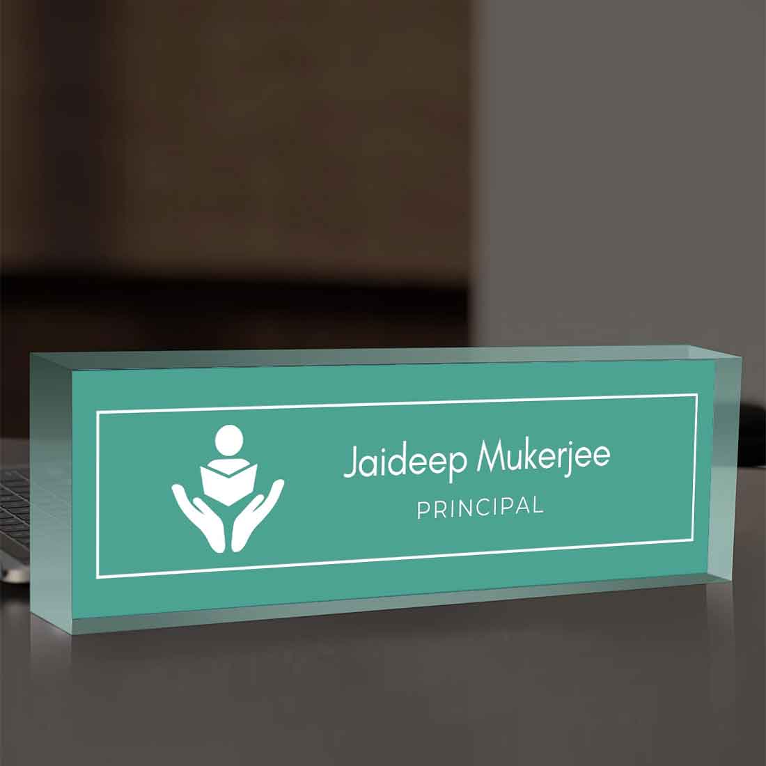 Principal Desk Name Plate – Personalized Professional Accessory for Teachers and Principals