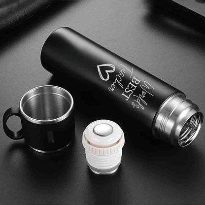 Coffee Flask 500ml Stainless Steel Thermos with 3 Cups-Perfect Teacher Day Gift