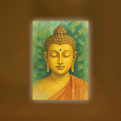 Buddha Photo Frame with LED Light – Premium Acrylic Wall Art for Home & Office Décor