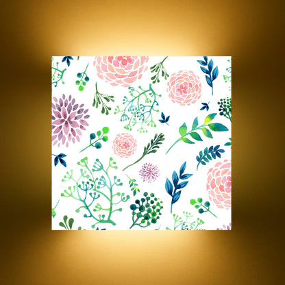 White Best Square Wall Lamp Light - Cute Flowers