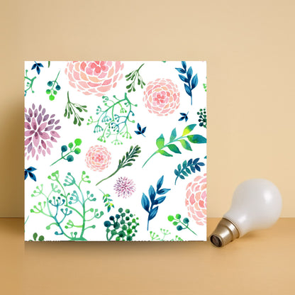 White Best Square Wall Lamp Light - Cute Flowers