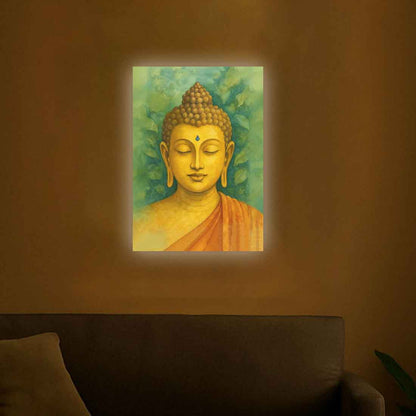 Buddha Photo Frame with LED Light – Premium Acrylic Wall Art for Home & Office Décor