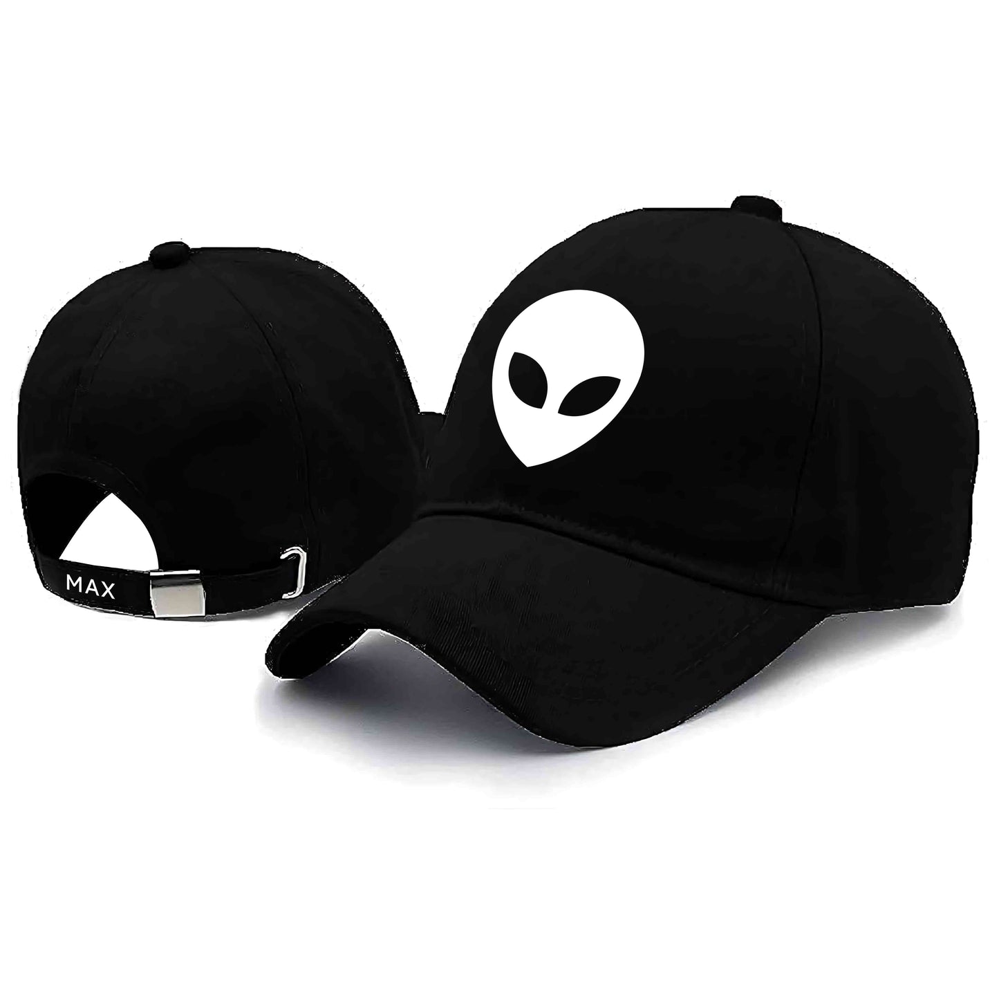 Nutcase Customized Cap with Name - Alien Design Black Caps