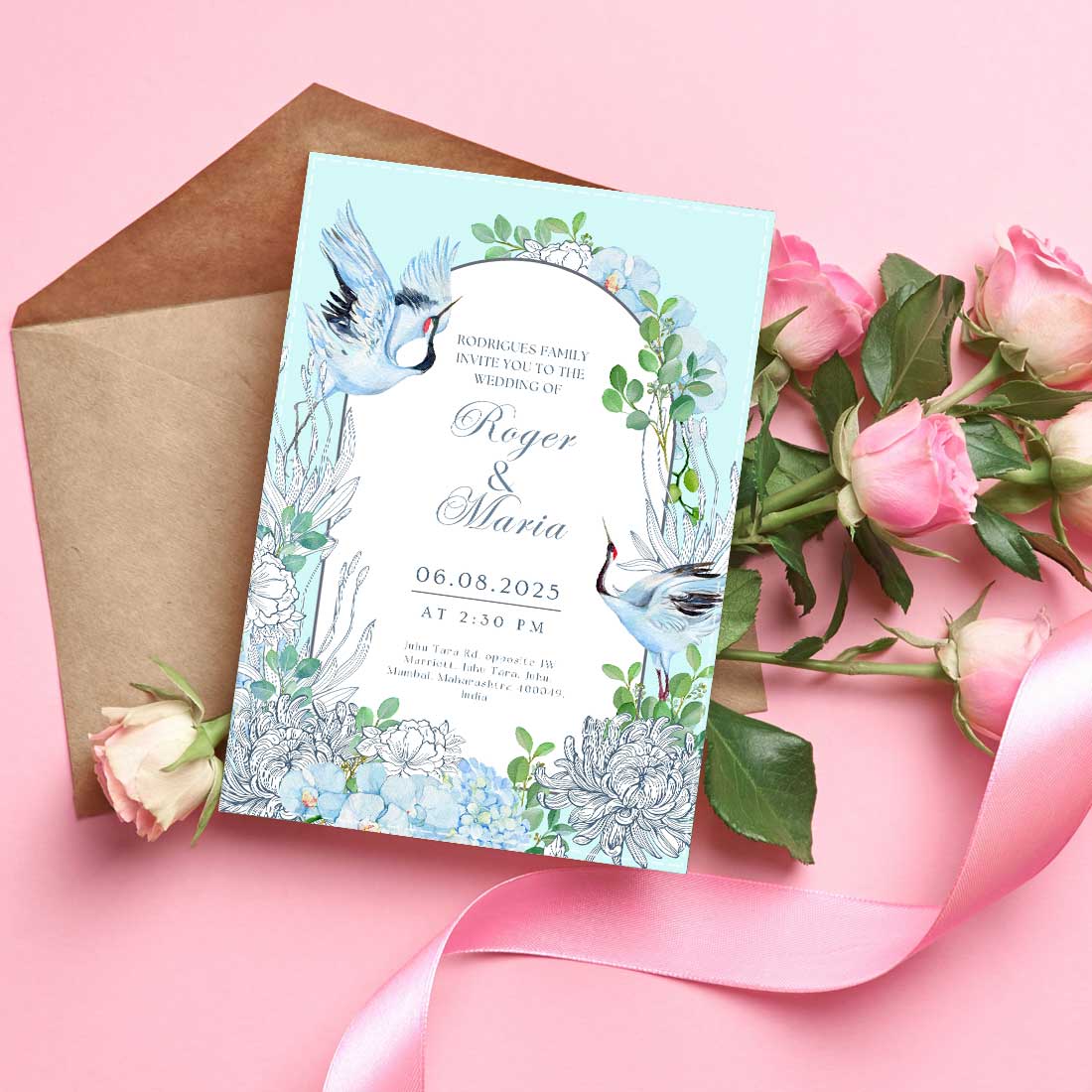 Marriage Greeting Cards Luxury Modern Wedding Invitation Card Design