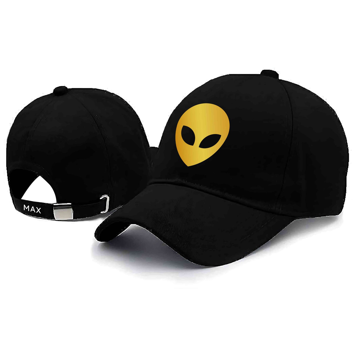 Nutcase Customized Cap with Name - Alien Design Black Caps