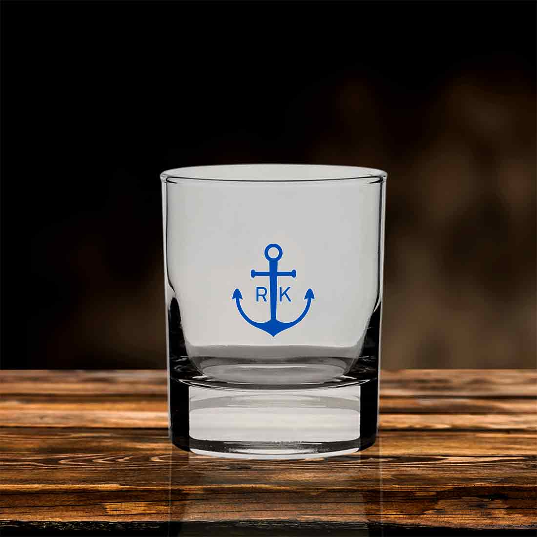 Scotch Whiskey Glasses with Initial - Colored Printed Alcohol Glass