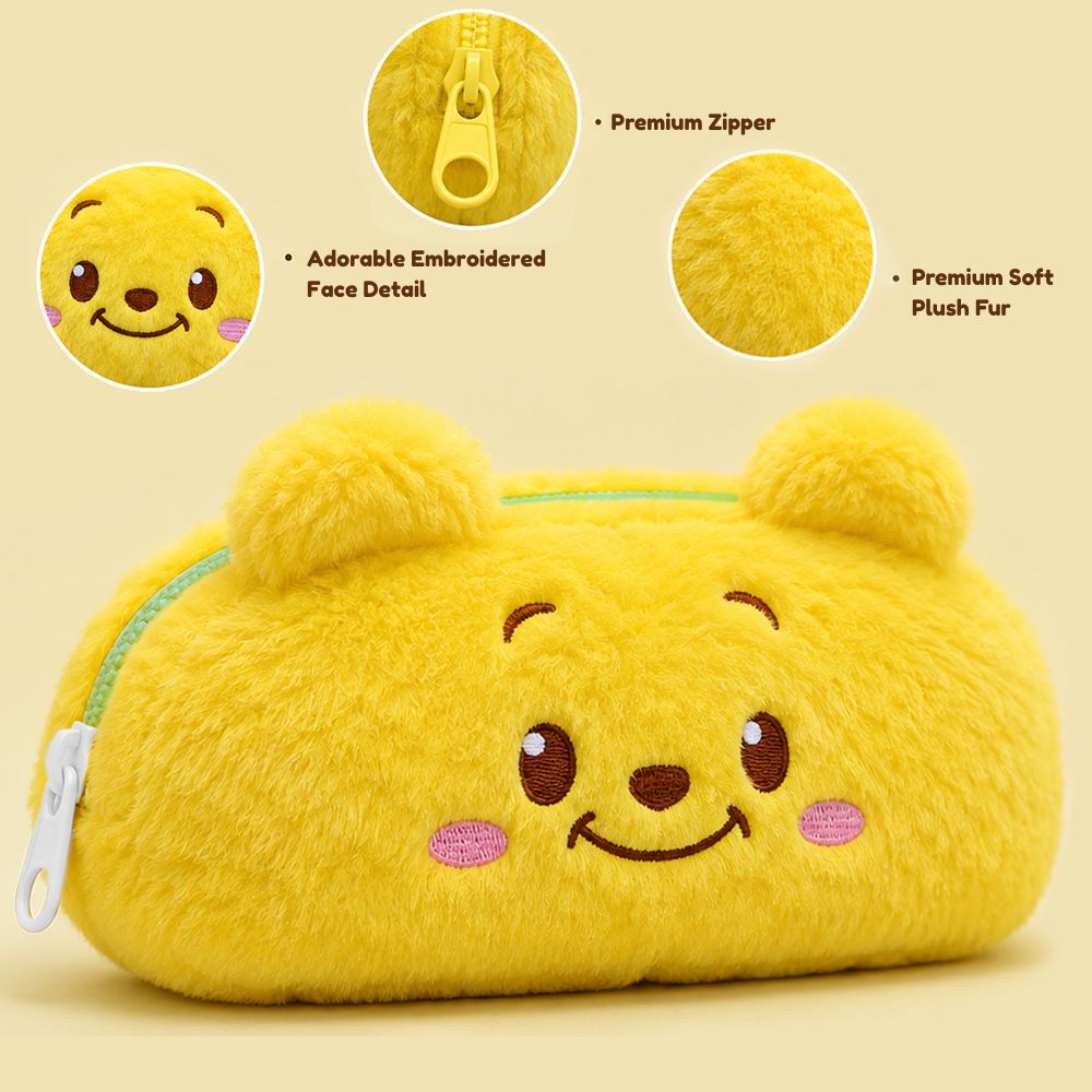 Personalised Pencil Pouch with 3D Ears & Custom Name | Birthday Gift for Kids | Plush Faux Fur