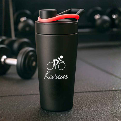 Personalized Protein Steel Shaker for Gym Workout Custom Shake Mixer with Whisk Ball
