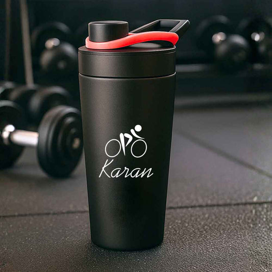 Personalized Protein Steel Shaker for Gym Workout Custom Shake Mixer with Whisk Ball