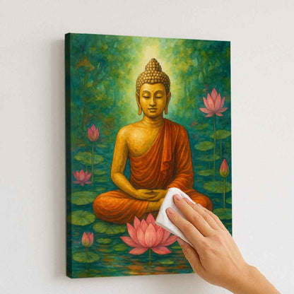 Gautam Buddha Photo Frame with LED Light – Premium Acrylic Wall Art for Elegant Home & Office Décor