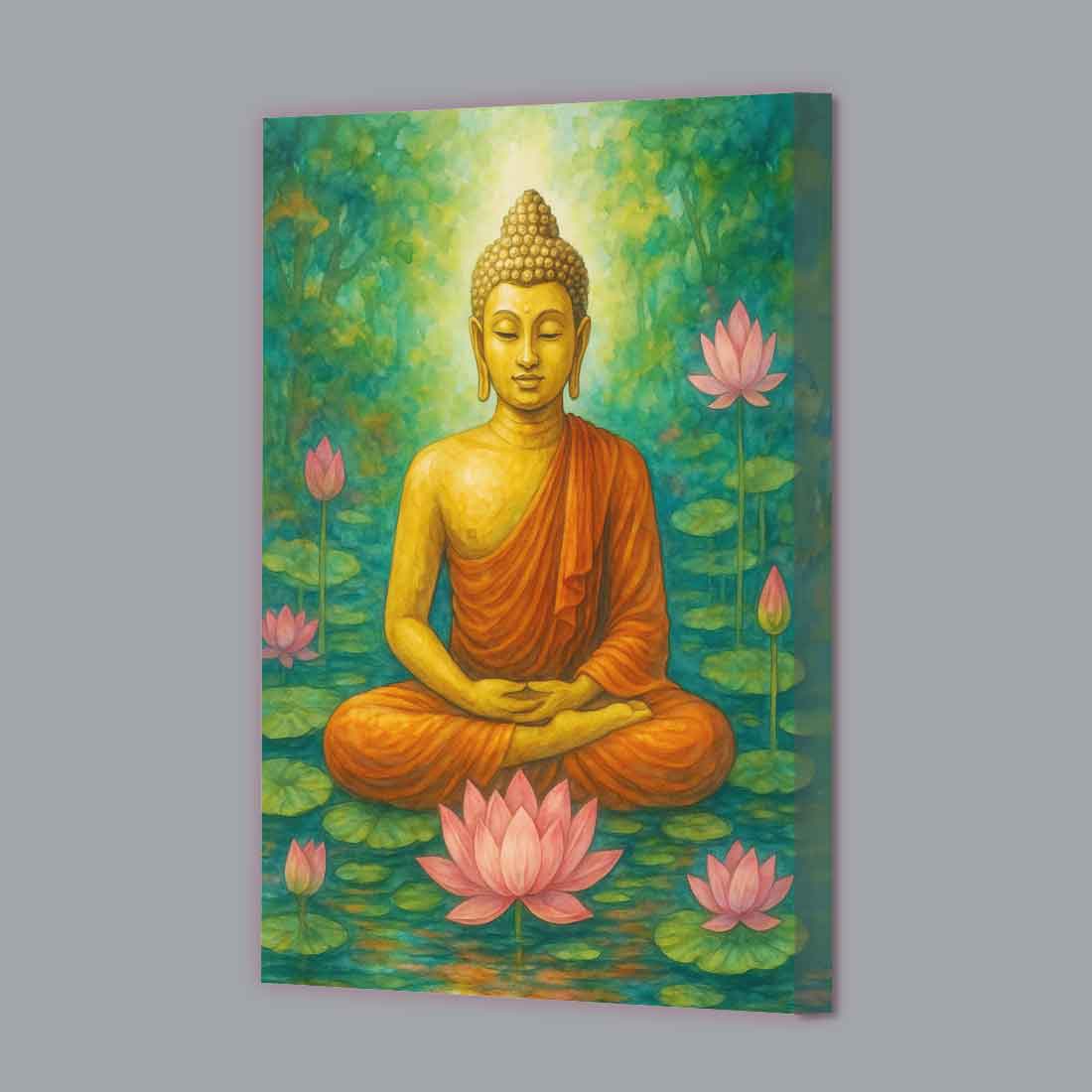 Gautam Buddha Photo Frame with LED Light – Premium Acrylic Wall Art for Elegant Home & Office Décor