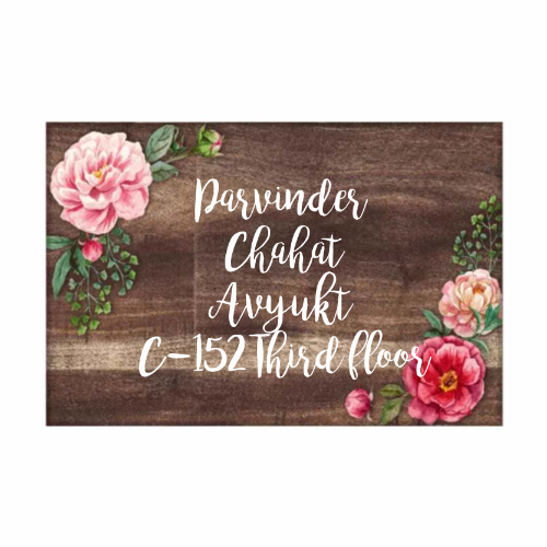 Personalized Name Plates for Home Flats Restaurants Office Cafe - Floral Roses