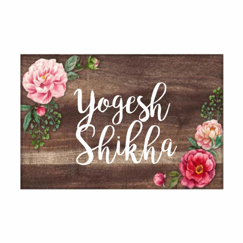 Personalized Name Plates for Home Flats Restaurants Office Cafe - Floral Roses