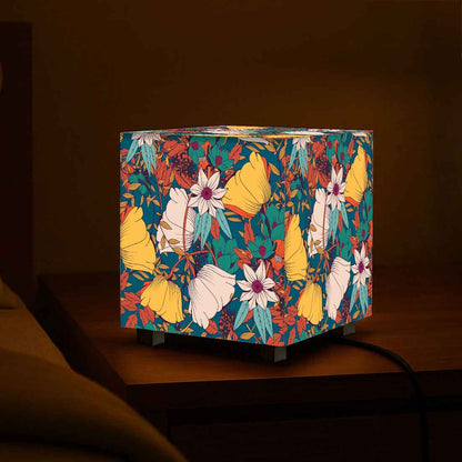 Nutcase Cube Lamp for Bedroom – Mini LED Lamps for Home - Floral
