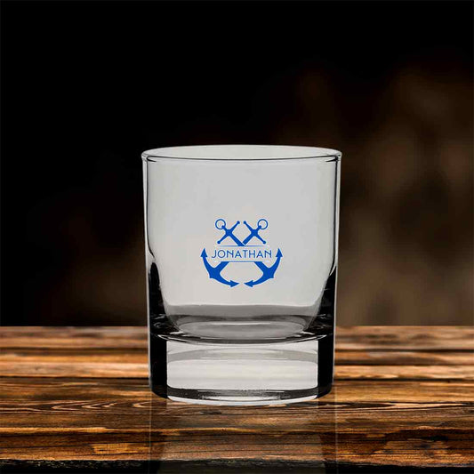 Whiskey Drinking Glasses with Name - Personalized Alcohol Glass Colored Printed