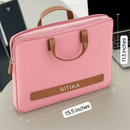 Personalized Laptop Handbags for Women - Duo Tone Premium Laptop Carry Bag for up to 15” Laptop