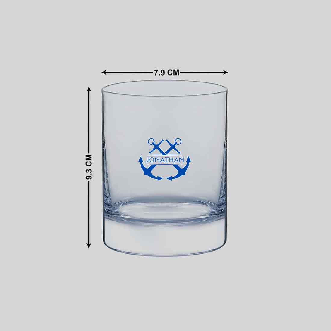Whiskey Drinking Glasses with Name - Personalized Alcohol Glass Colored Printed