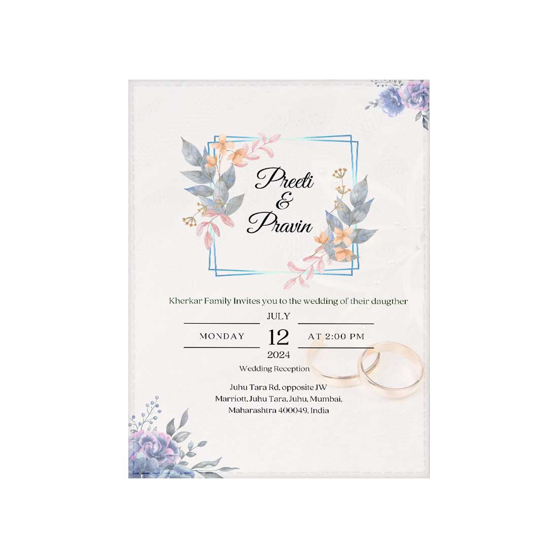 Custom Design Invitation Cards - Marriage Wedding Card