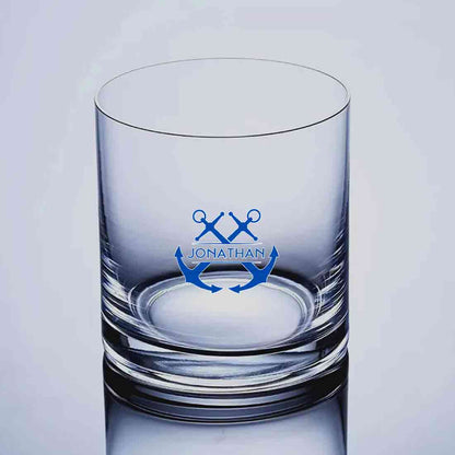 Whiskey Drinking Glasses with Name - Personalized Alcohol Glass Colored Printed