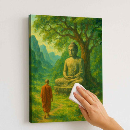 Lord Buddha Photo Frame with LED Light - Tranquil Glow Wall Art for Home & Office Décor