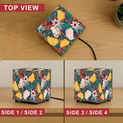 Nutcase Cube Lamp for Bedroom – Mini LED Lamps for Home - Floral