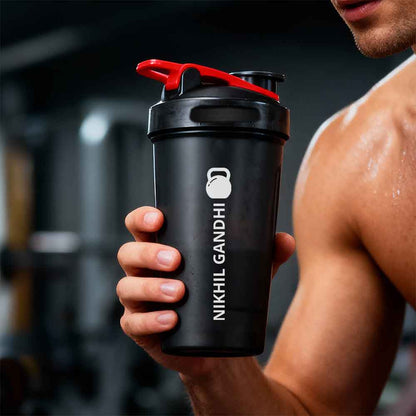 Personalised Gym Shaker Bottle for Protein Shakes Stainless Steel Mixer with Whisk Ball