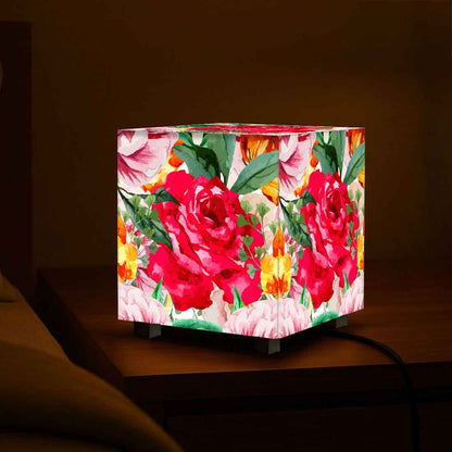 Nutcase Cube Lamp for Bedroom – Mini LED Lamps for Home - Floral
