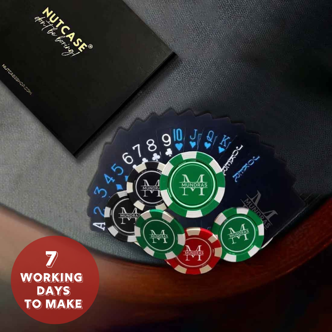 Personalized Playing Cards and Poker Playing Set-2 Deck of Non-Tearable Playing Cards and 100/200/300 Chips in 5 Color