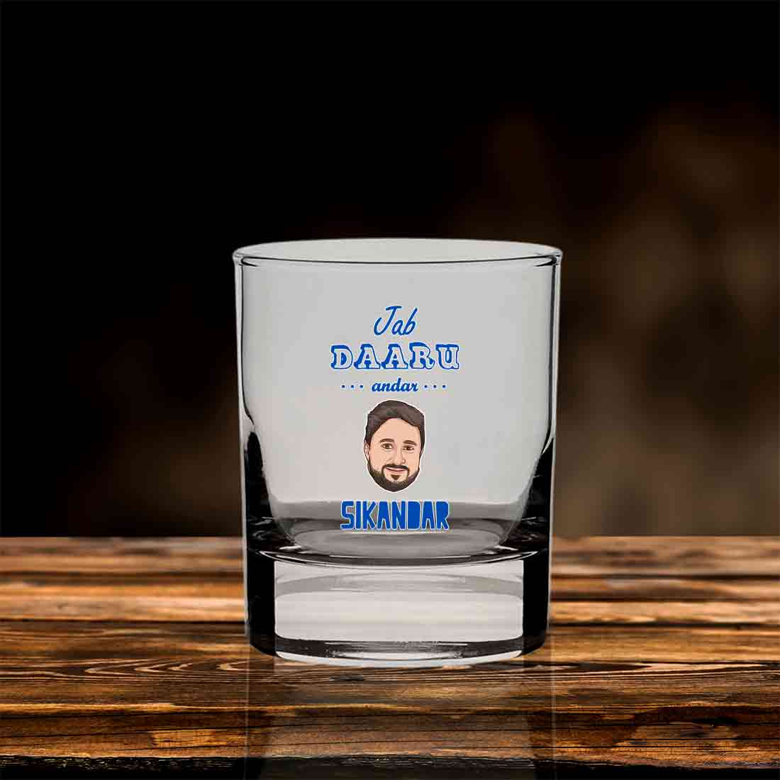 Customized Scotch Whiskey Glass with Your Cartoon Face on Drinking Glasses