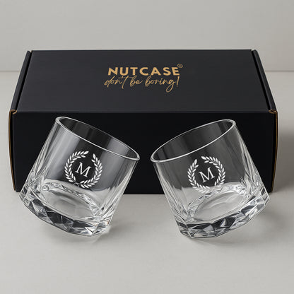 Custom Scotch Drinking Glasses – Engraved Rotating Diamond-Cut Premium Whisky Glasses, Gift for Men, Birthdays & Barware Lovers