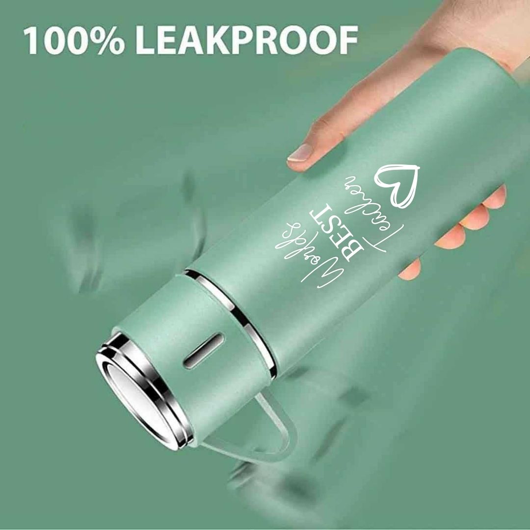 Coffee Flask 500ml Stainless Steel Thermos with 3 Cups-Perfect Teacher Day Gift