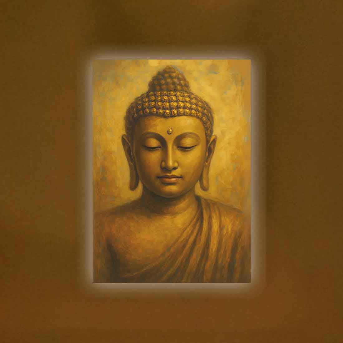 Buddha Photo Frame for Wall with LED Light – Elegant Acrylic Art for Home & Office Décor
