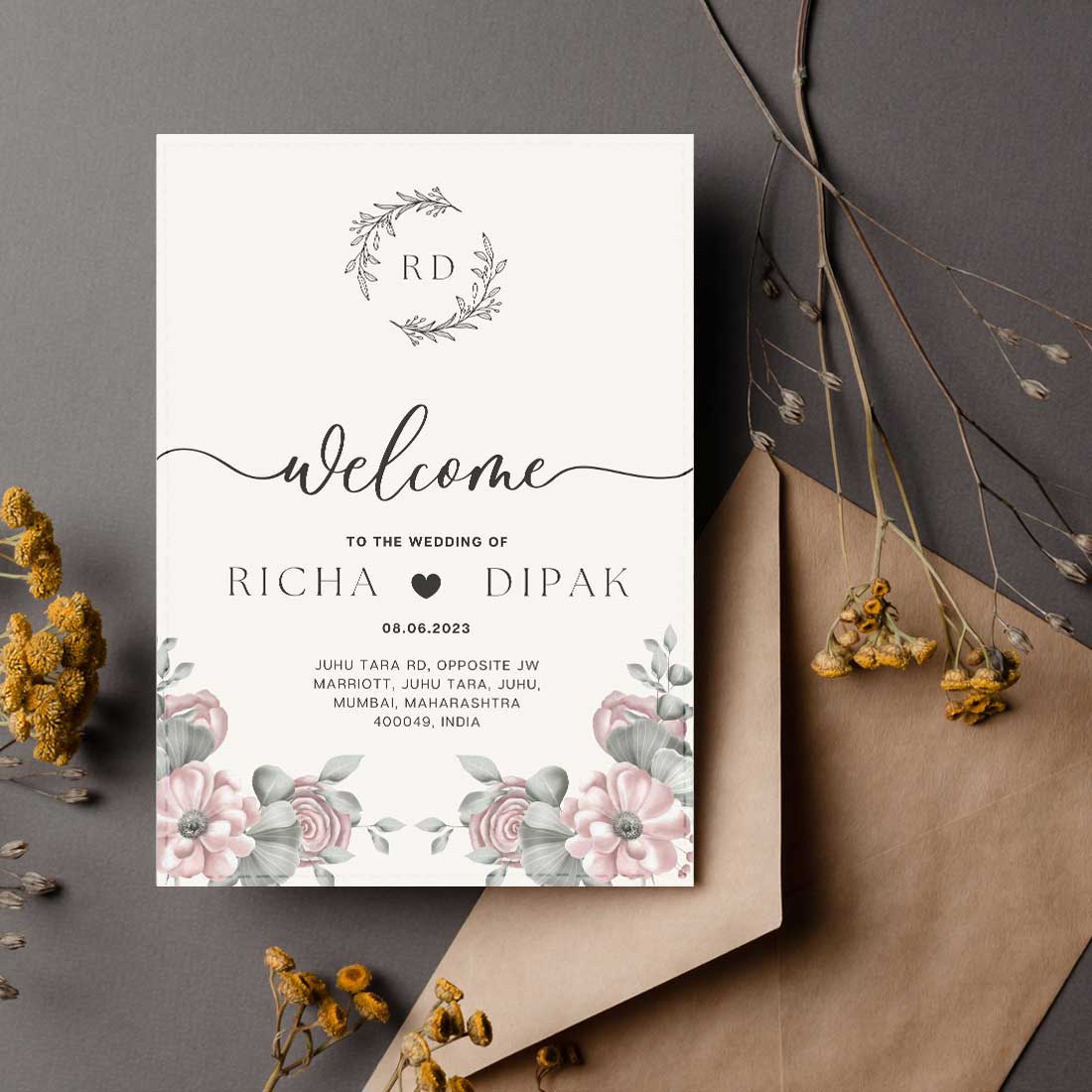 Reception Card Editing Marriage Reception Invitation Card -Custom Wedding Card – Nutcase