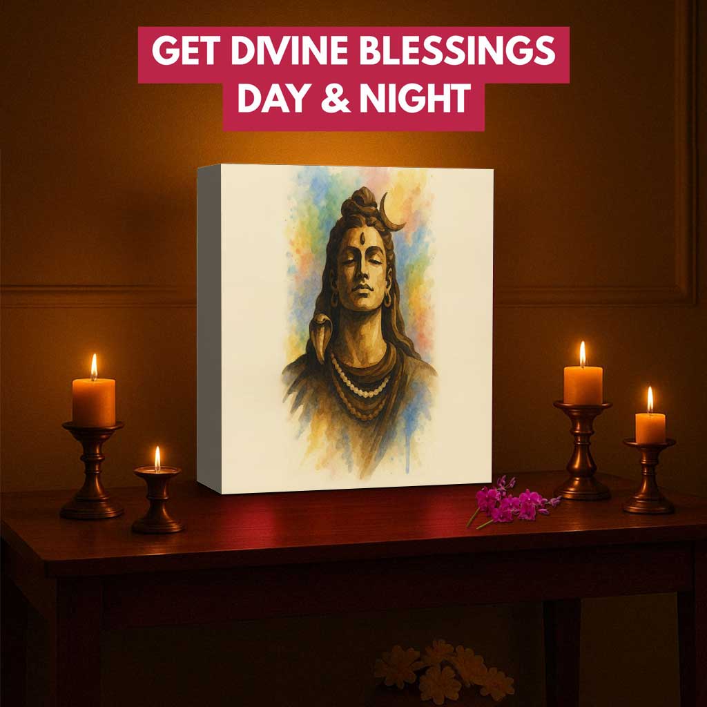 God Light Lamp – Glowing Shiva LED for Home Temple & Meditation Space