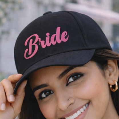 Custom Cap Bride Party Black Caps