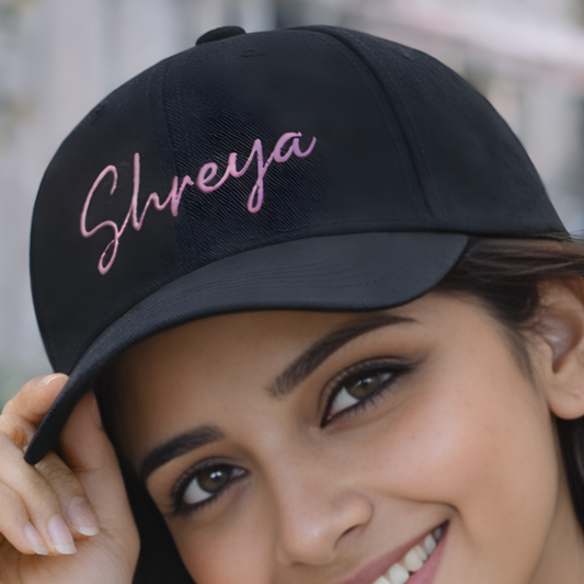 Personalized Cap for Women - Black Caps with Name