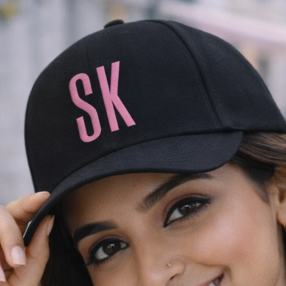 Custom Ladies Cap Black with Name