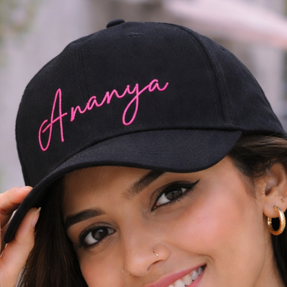 Customized Ladies Black Cap with Name