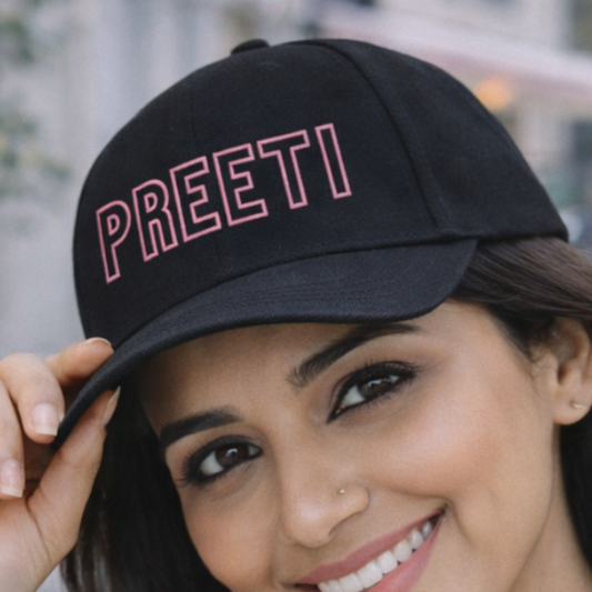 Black Cap For Women with Name