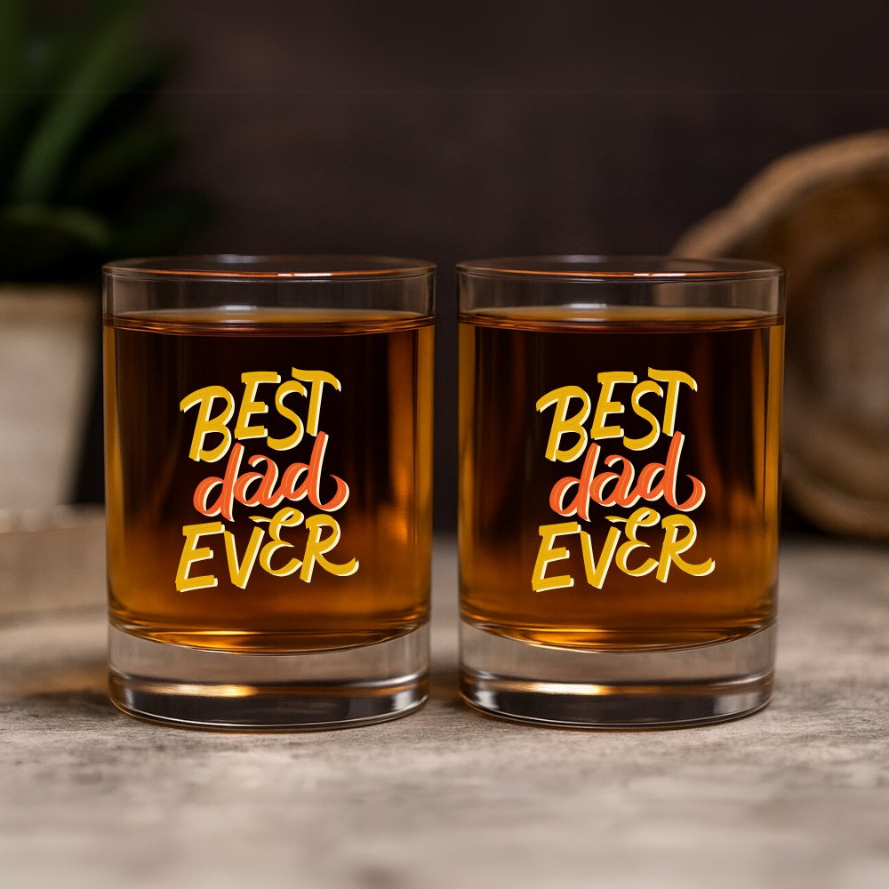 Dad Father’s Day Gifts – Set of 2 Whiskey Glasses – Unique Gift for Him