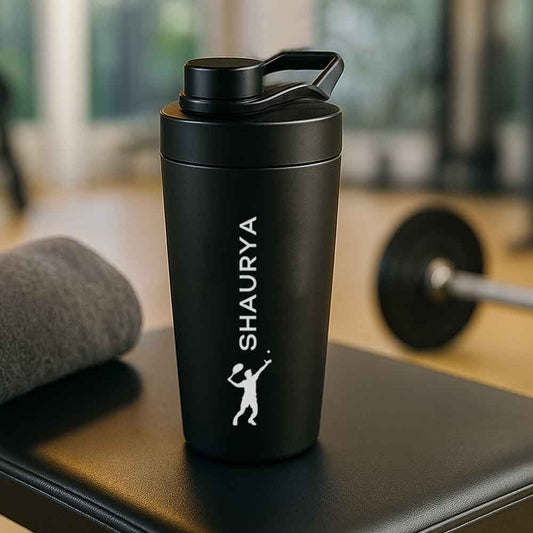 Customised Weight Gainer Shaker Bottle Stainless Steel Protein Mixer with Whisk Ball