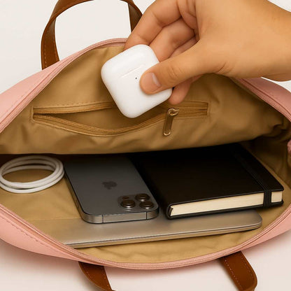 Personalized Laptop Handbags for Women - Duo Tone Premium Laptop Carry Bag for up to 15” Laptop