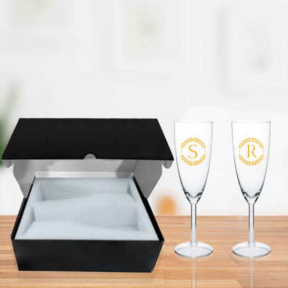 Custom Champagne Flute Glass Personalized Mimosa glasses - Monograms Elegant