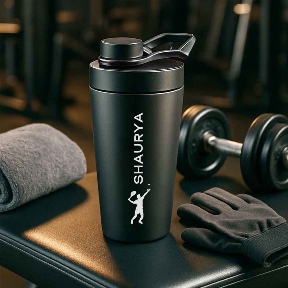 Customised Weight Gainer Shaker Bottle Stainless Steel Protein Mixer with Whisk Ball